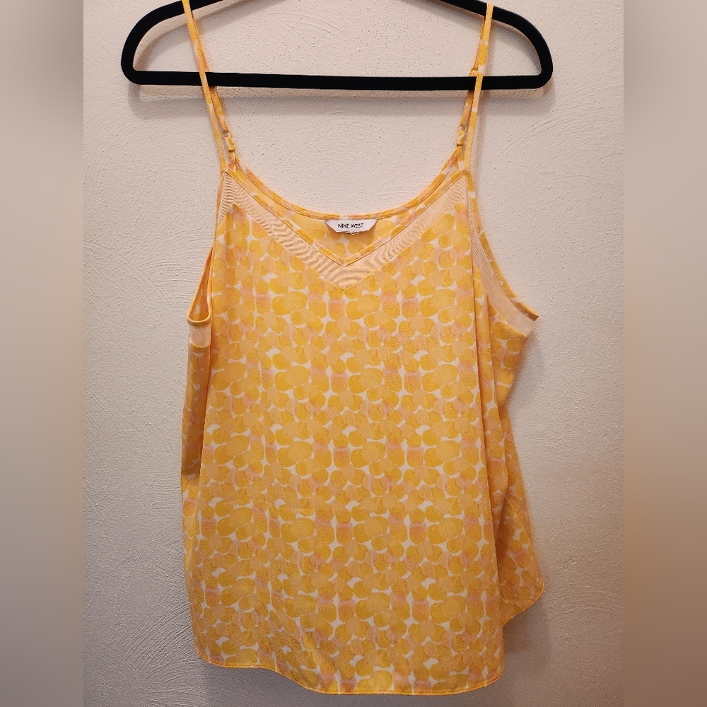 Nine West Yellow Women's Tank Top Blouse Size XL